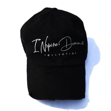 INspireDreamzCollection Distressed Black Hat / White Logo